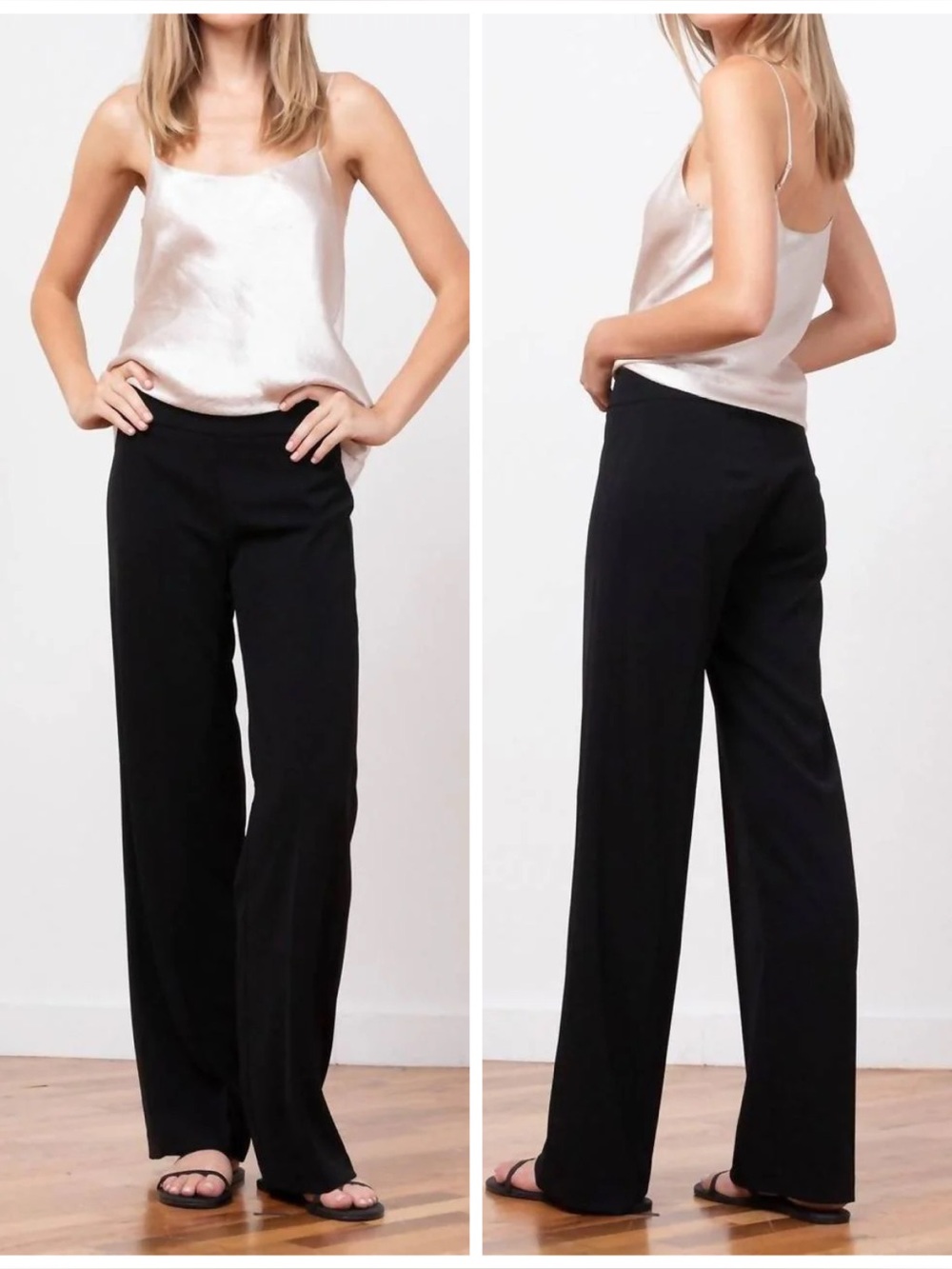 Avenue Montaigne Flavia Wide-leg Pants in Black